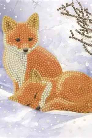 Bestel Nu Crystal Card Kit | Diamond painting Snowy Fox Clubs