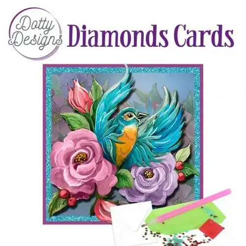 Beperkt Aanbod Diamond Painting Dotty Design Diamonds Cards | Blue Bird