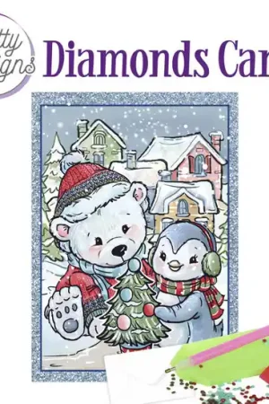 Beperkt Aanbod Diamond Painting Dotty Design Diamonds Cards | Christmas Bear and Penguin