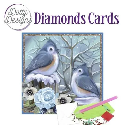 Betaalbaar Diamond Painting Dotty Design Diamonds Cards | Kingfishers In The Snow