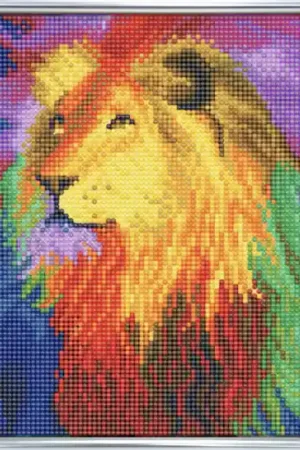 Aanbieding DIY Crystal Art Picture Frame Kit | Rainbow Lion