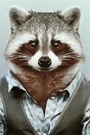 Wizardi Diamond Painting Kit Mr Raccoon WD257 Seizoensaanbieding