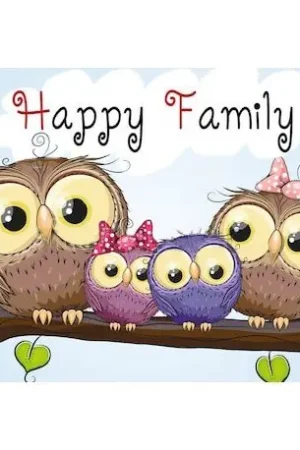 Wizardi Diamond Painting Kit Owl Family WD2319 Gecertificeerd