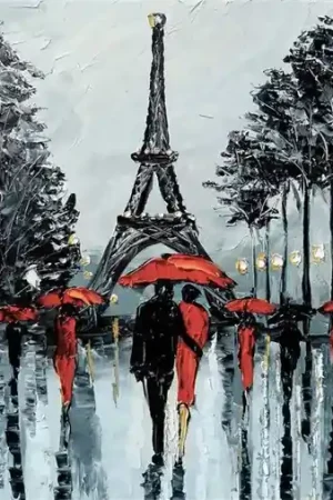 Wizardi Diamond Painting Kit Paris in Rain WD156 Shop Nu
