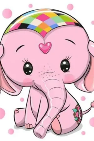 Wizardi Diamond Painting Kit Pink Elephant WD2480 Goedkoop