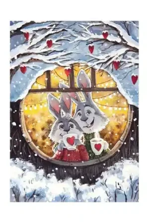 Wizardi Diamond Painting Kit Rabbits´Cosy Home WD2384 Hete Deal