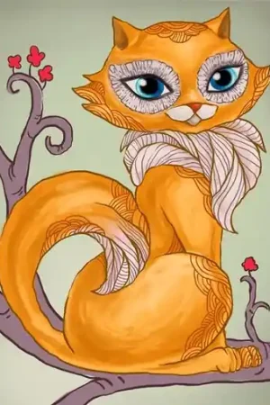 Wizardi Diamond Painting Kit Wise Kitty WD203 Populair