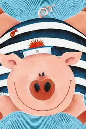 Wizardi Diamond Painting Kit Thrilled Piggy WD2292 Meest Verkocht