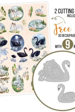 Tijdelijk Beschikbaar Amy Design – Actie Set Swans + Knipvel – ADSET10002