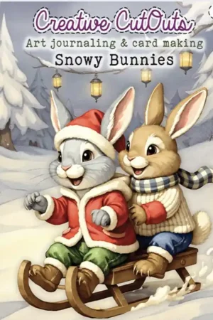 Weekendaanbieding Creative Cut Outs art journaling and card making – Snowy Bunnies 5