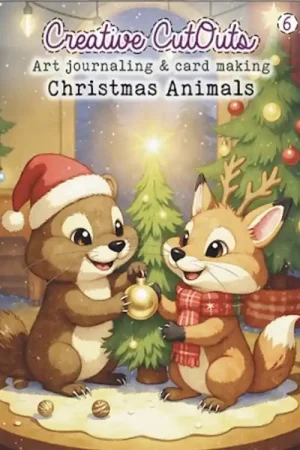 Tijdelijk Beschikbaar Creative Cut Outs art journaling and card making 6 – Christmas animals